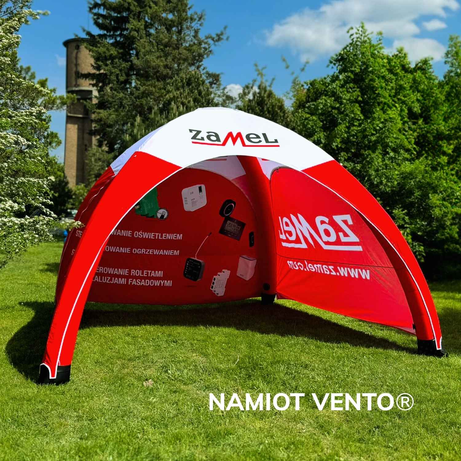 Namiot VENTO bez prądu, stałociśnieniowy namiot reklamowy Poltent