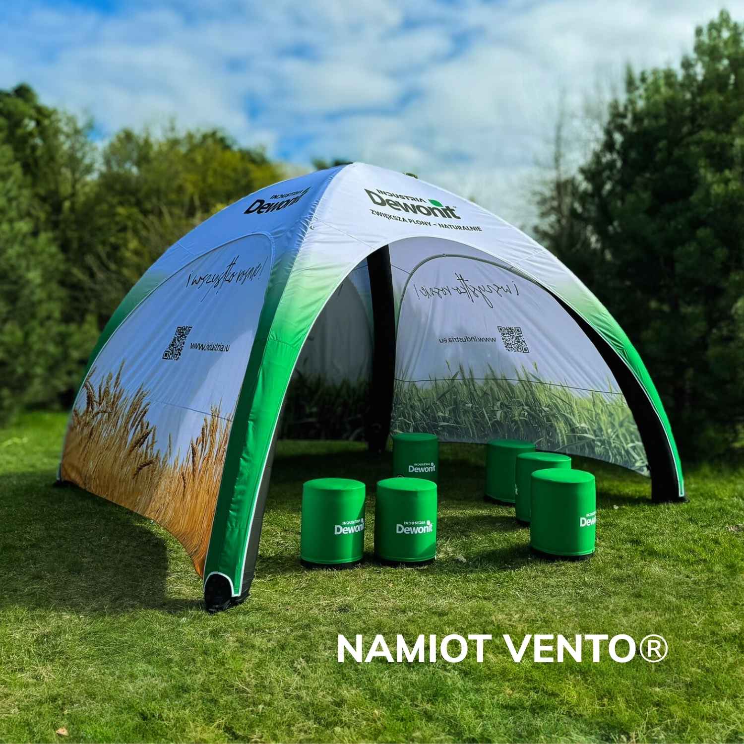 Namiot VENTO stałociśnieniowy, namiot reklamowy Poltent, bez prądu, namiot reklamowy dmuchany