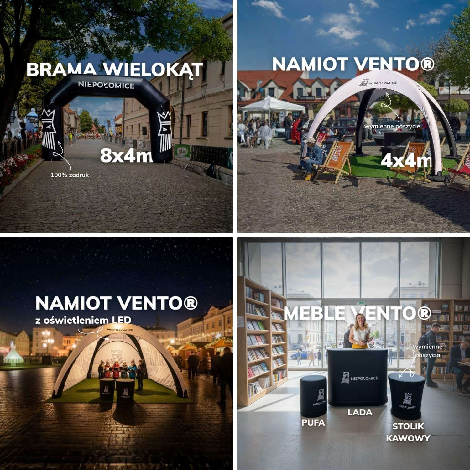 Realizacja Poltent dla miasta Niepołomice - namiot, brama, meble eventowe.