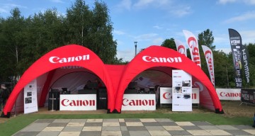 Namiot Vento Six 4x7m ze ścianami dla firmy Canon