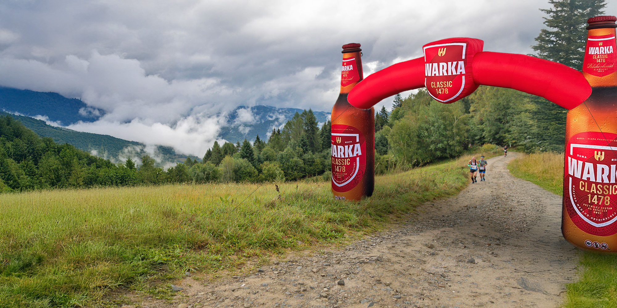 Brama nietypowa 8x5m z butelkami 5m oraz elementem 3D 