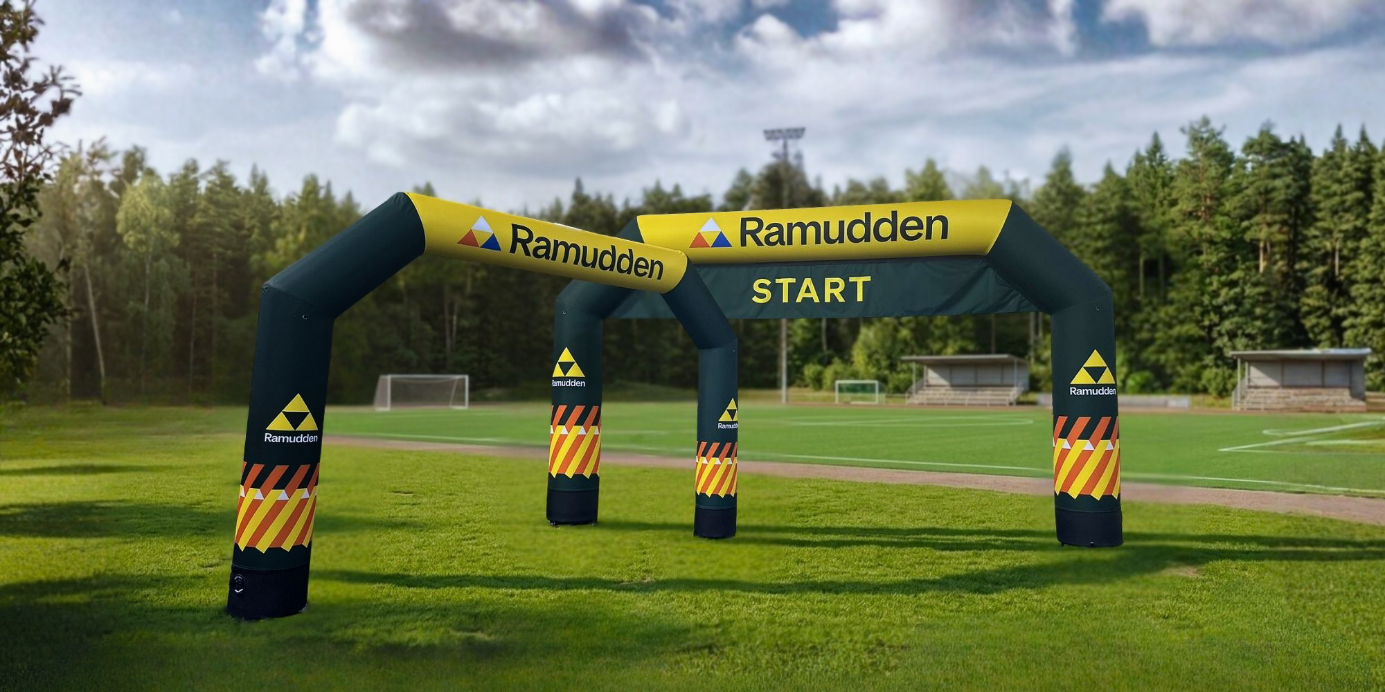 Bramy startowe Vento S oraz M z banerem na rzepy realizacja dla Ramudden